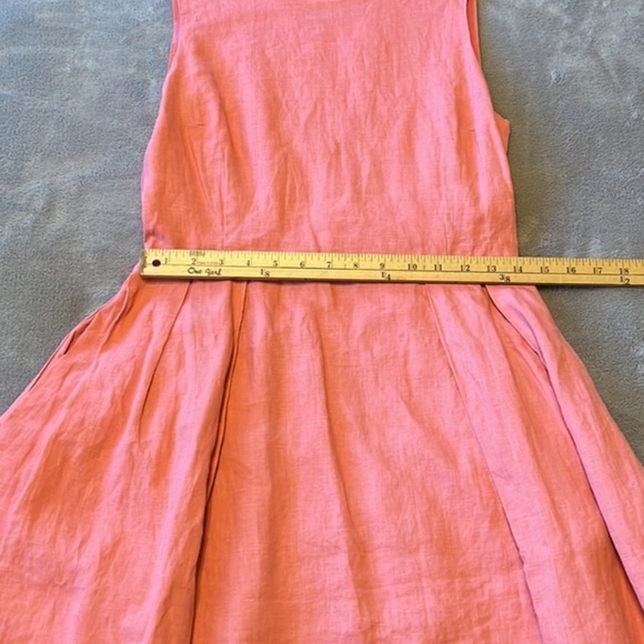 GAP Fit and Flare Coral/Pink Linen Sleeveless Dress, Size S - Picture 3 of 9